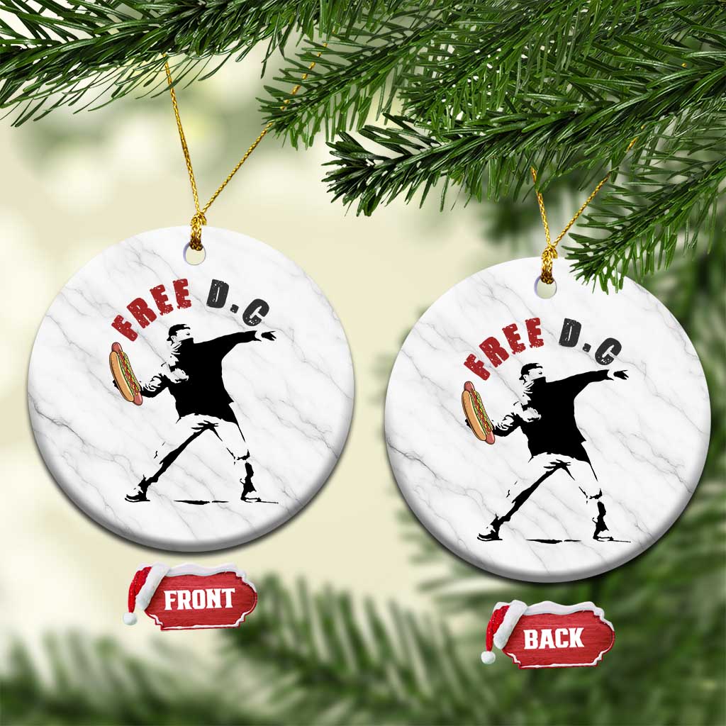 Free DC Sandwich Toss Ceramic Ornament Washington DC Political Satire - Wonder Print Shop