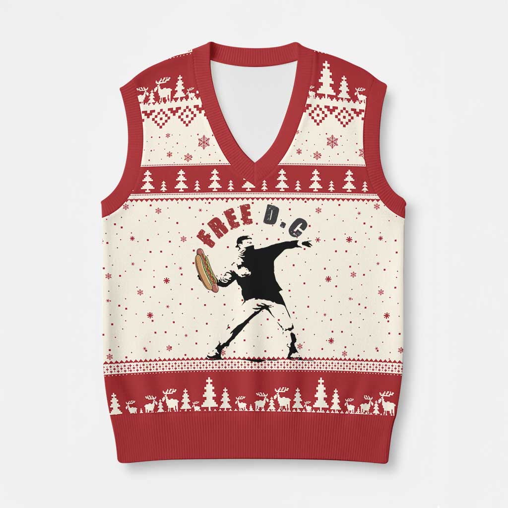 Free DC Sandwich Toss V-Neck Knit Sweater Vest Washington DC Political Satire - Wonder Print Shop