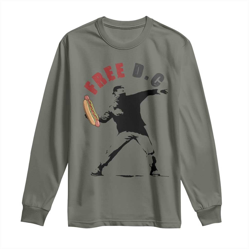 Free DC Sandwich Toss Long Sleeve Shirt Washington DC Political Satire - Wonder Print Shop