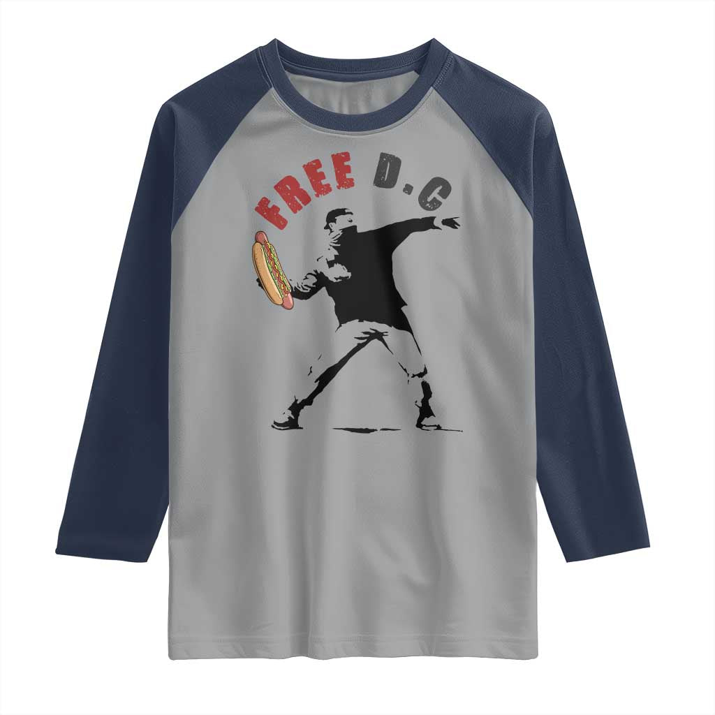 Free DC Sandwich Toss Raglan Shirt Washington DC Political Satire - Wonder Print Shop