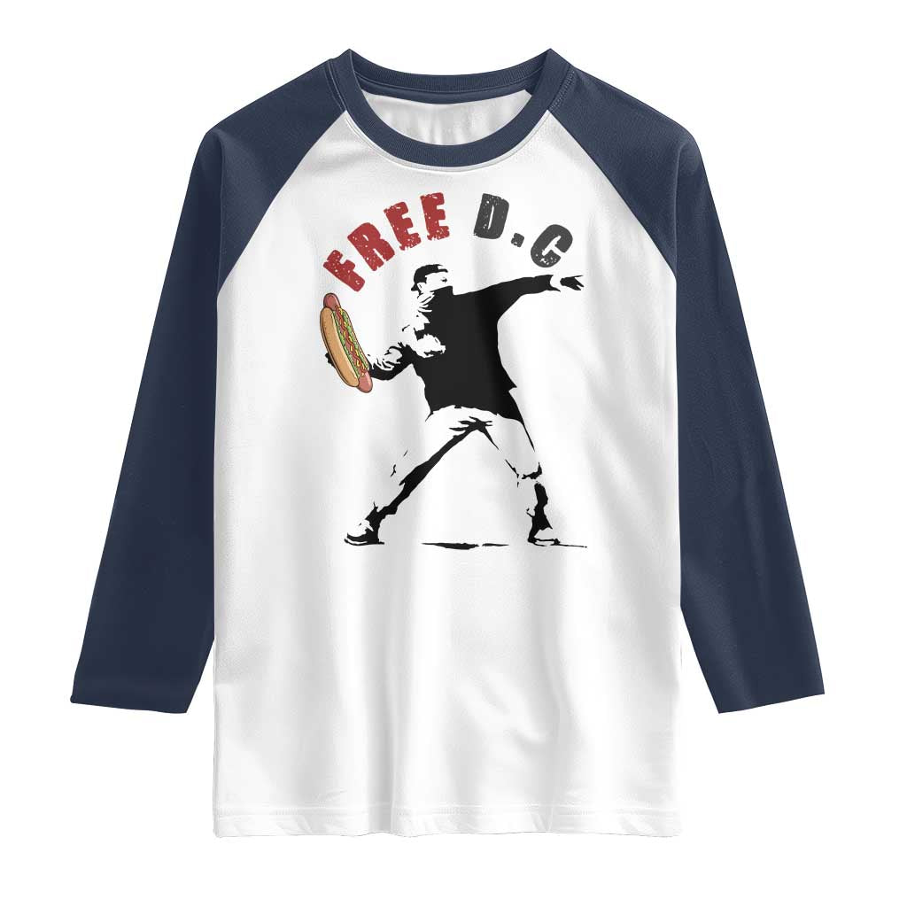 Free DC Sandwich Toss Raglan Shirt Washington DC Political Satire - Wonder Print Shop