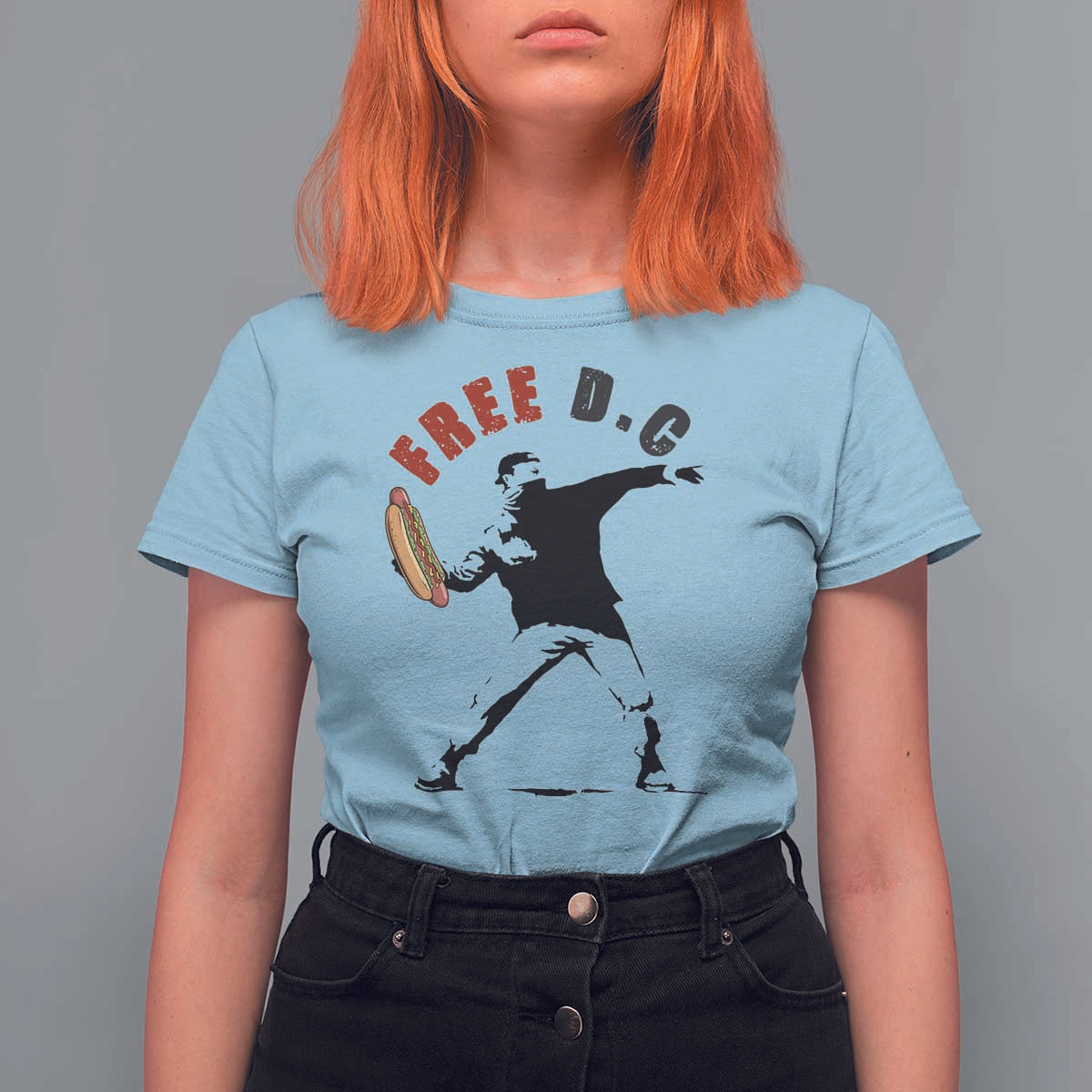 Free DC Sandwich Toss T Shirt For Women Washington DC Political Satire - Wonder Print Shop