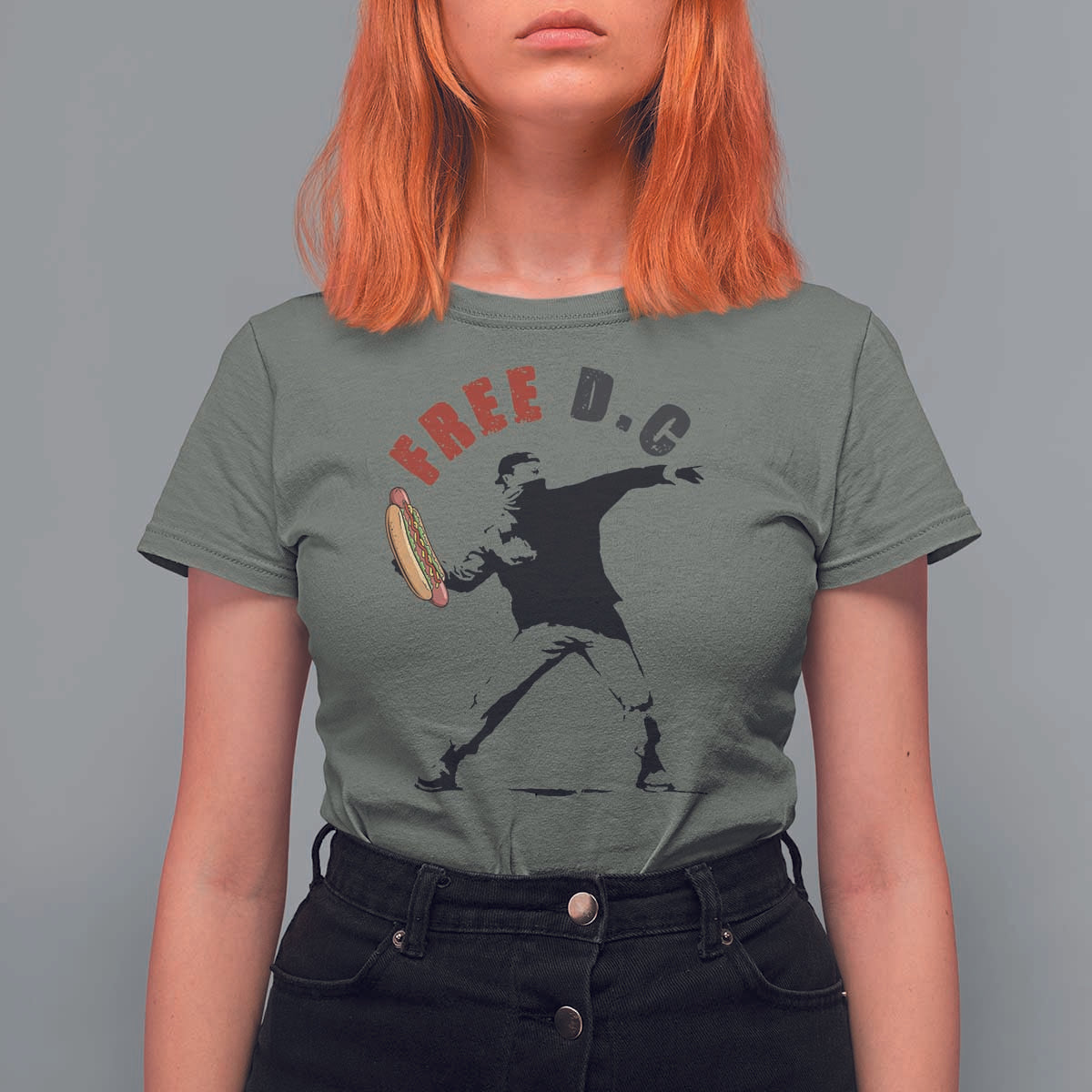 Free DC Sandwich Toss T Shirt For Women Washington DC Political Satire - Wonder Print Shop