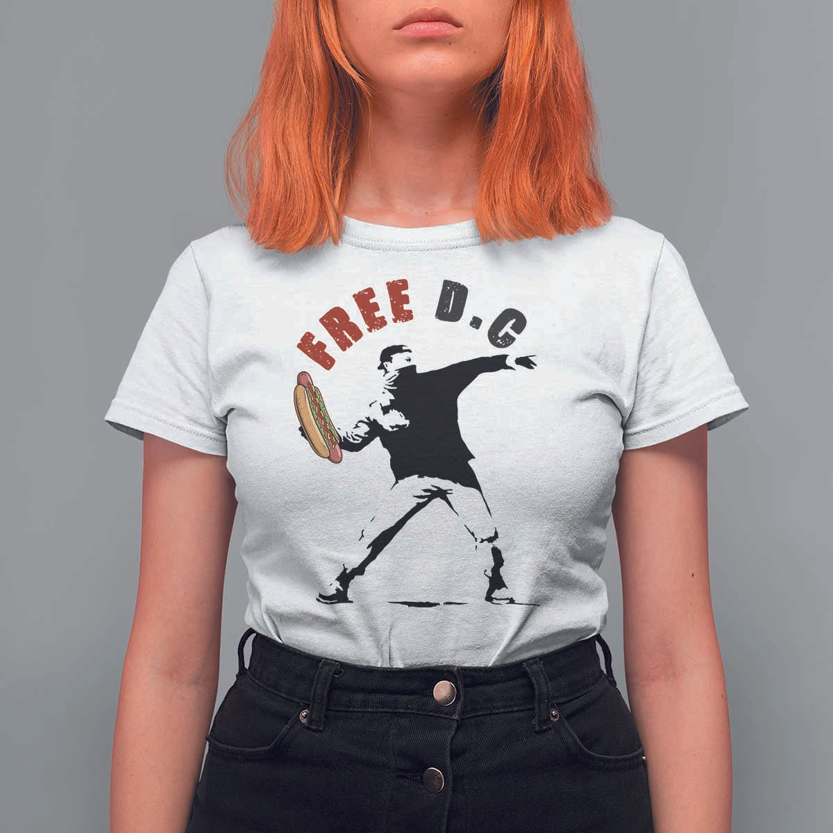 Free DC Sandwich Toss T Shirt For Women Washington DC Political Satire - Wonder Print Shop