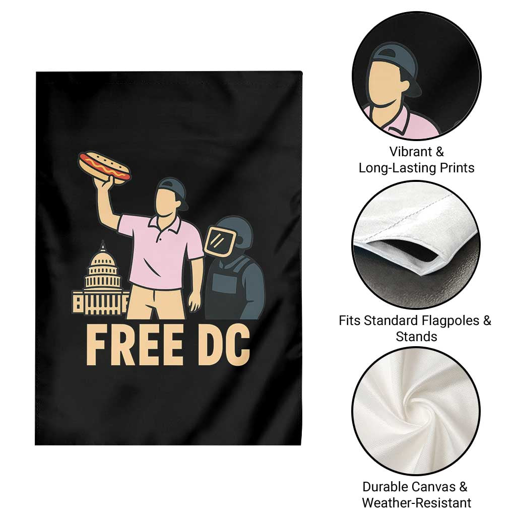 Free DC Sandwich Guy Garden Flag Washington DC Pride Political Satire - Wonder Print Shop