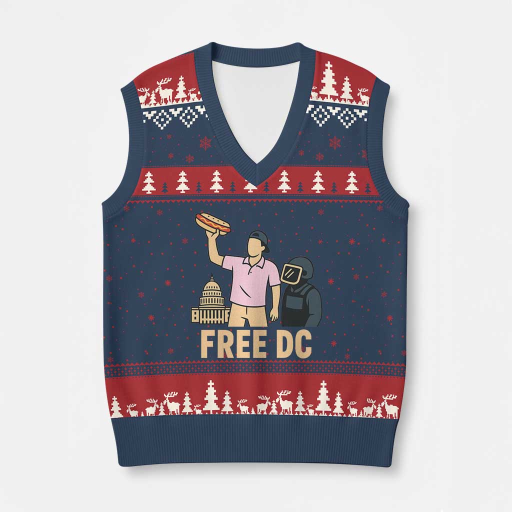 Free DC Sandwich Guy V-Neck Knit Sweater Vest Washington DC Pride Political Satire - Wonder Print Shop