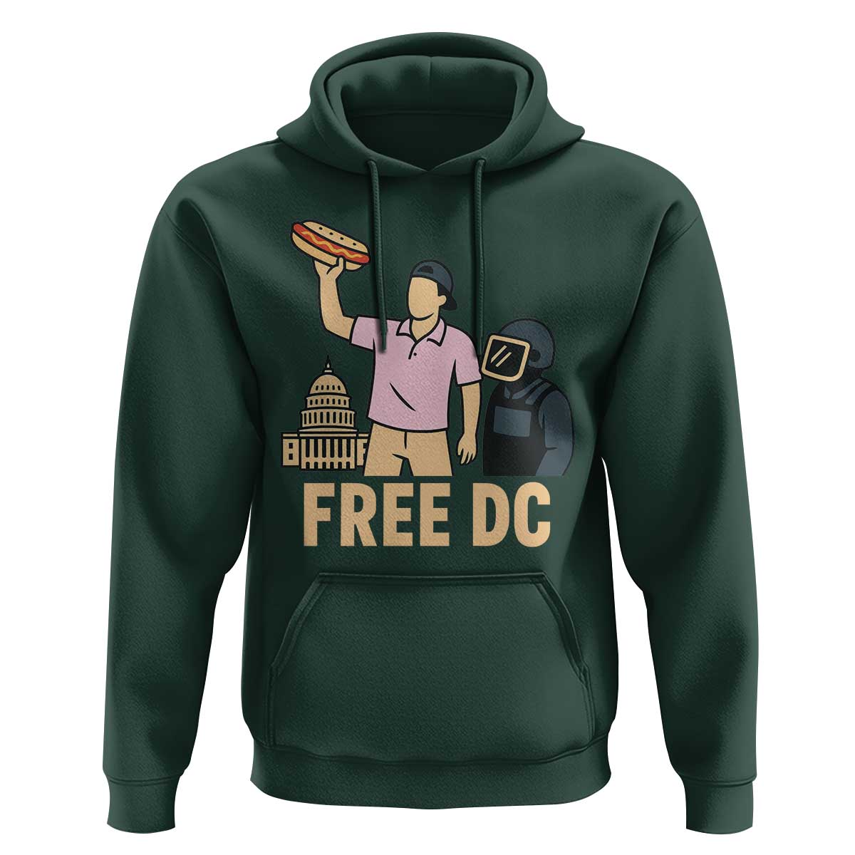 Free DC Sandwich Guy Hoodie Washington DC Pride Political Satire - Wonder Print Shop