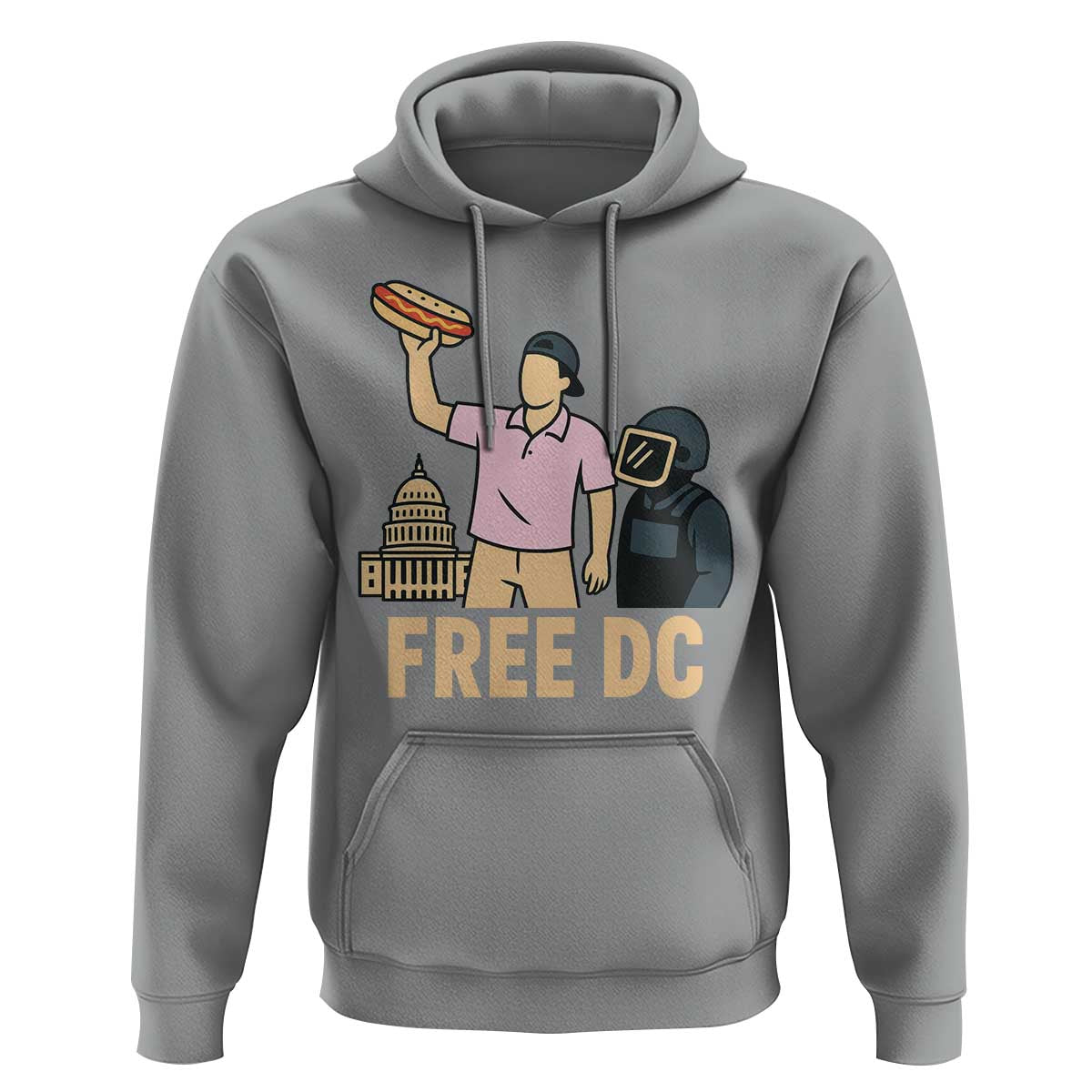 Free DC Sandwich Guy Hoodie Washington DC Pride Political Satire - Wonder Print Shop