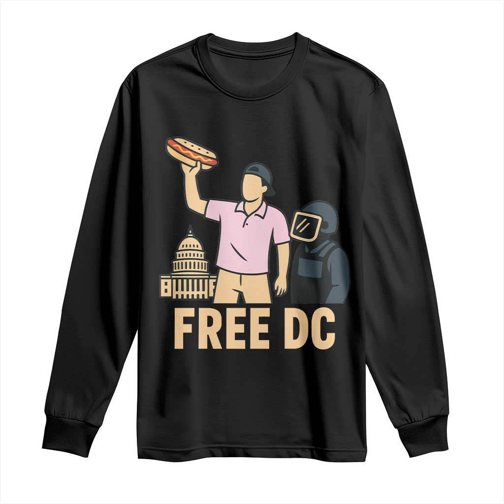Free DC Sandwich Guy Long Sleeve Shirt Washington DC Pride Political Satire - Wonder Print Shop
