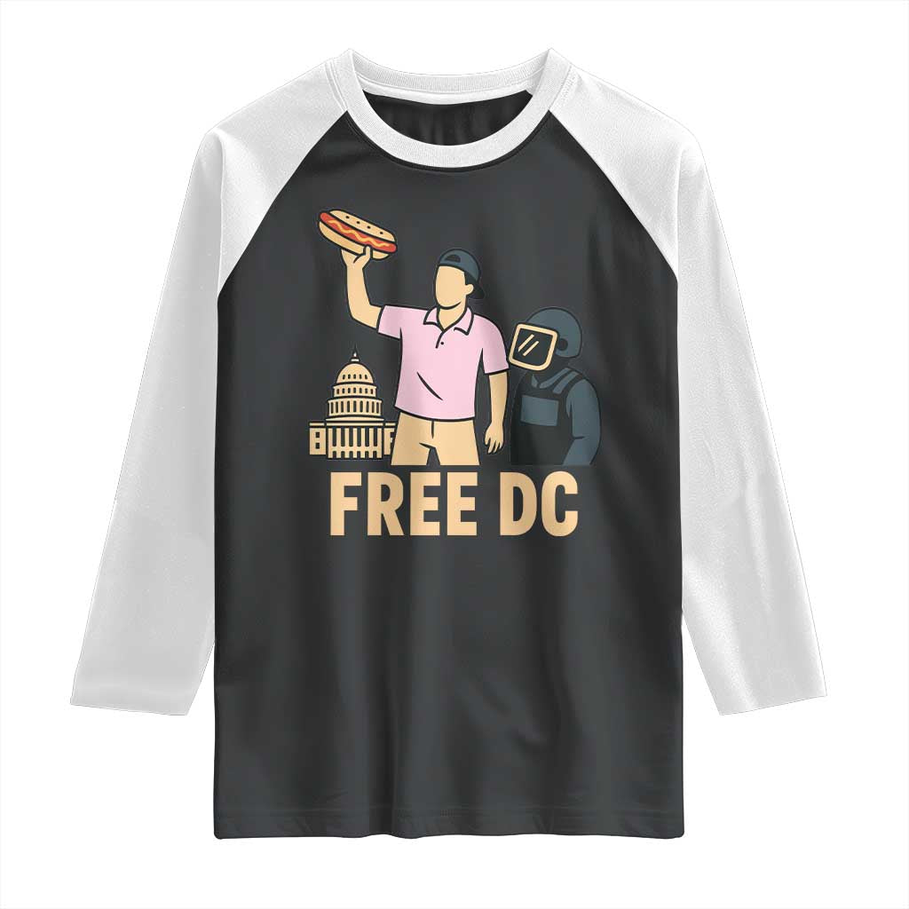 Free DC Sandwich Guy Raglan Shirt Washington DC Pride Political Satire - Wonder Print Shop