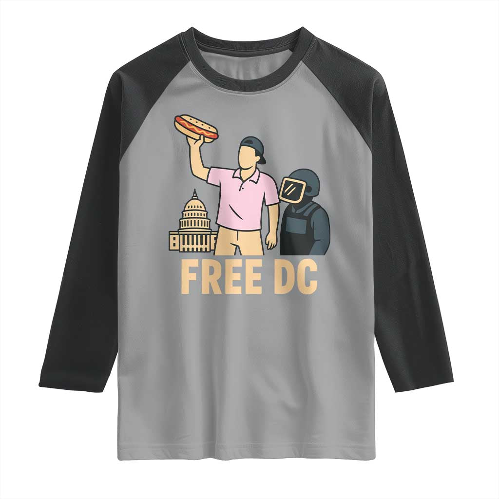 Free DC Sandwich Guy Raglan Shirt Washington DC Pride Political Satire - Wonder Print Shop