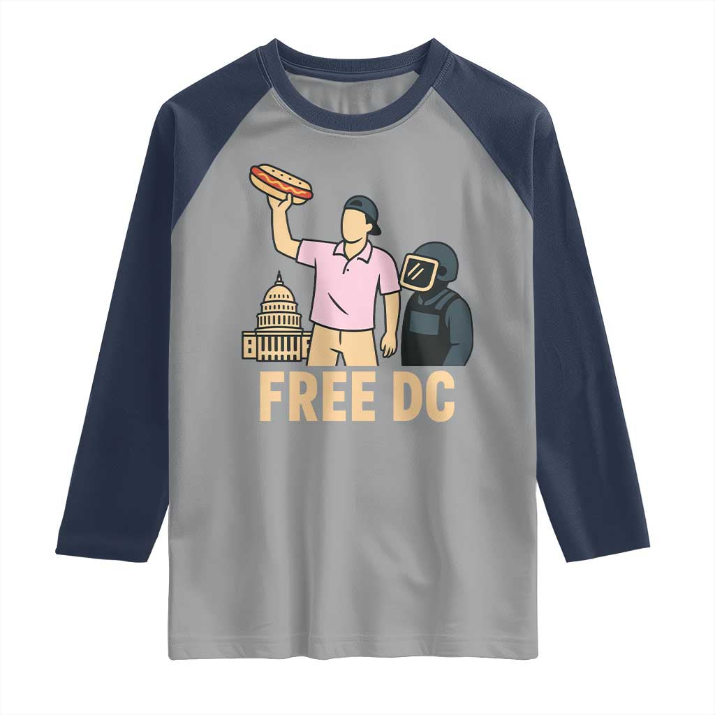 Free DC Sandwich Guy Raglan Shirt Washington DC Pride Political Satire - Wonder Print Shop