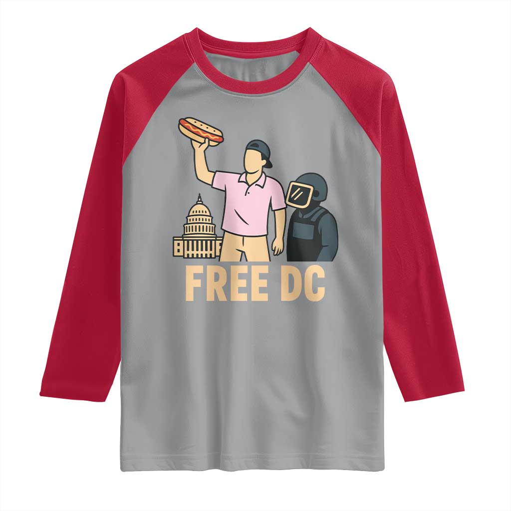 Free DC Sandwich Guy Raglan Shirt Washington DC Pride Political Satire - Wonder Print Shop