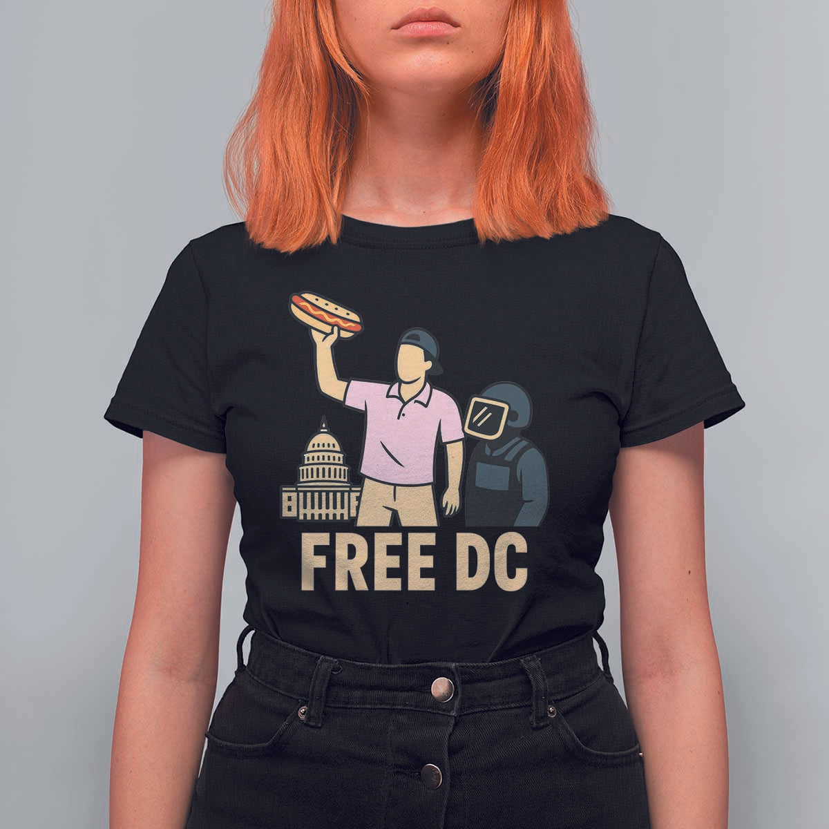 Free DC Sandwich Guy T Shirt For Women Washington DC Pride Political Satire - Wonder Print Shop