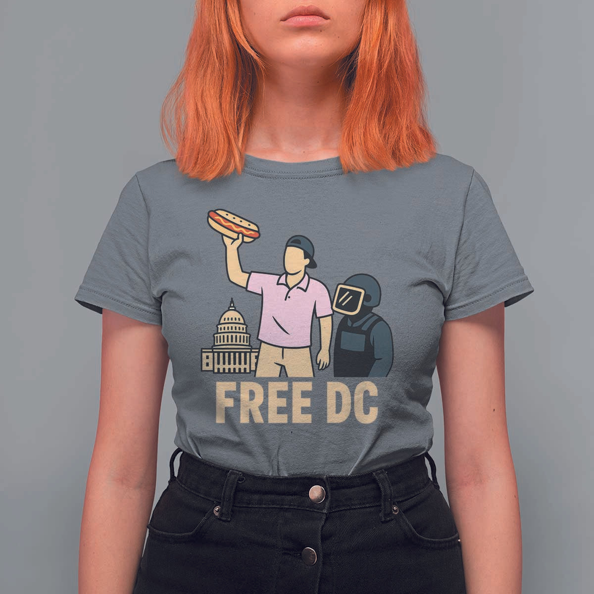 Free DC Sandwich Guy T Shirt For Women Washington DC Pride Political Satire - Wonder Print Shop