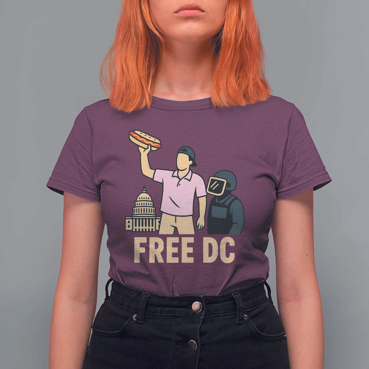 Free DC Sandwich Guy T Shirt For Women Washington DC Pride Political Satire - Wonder Print Shop