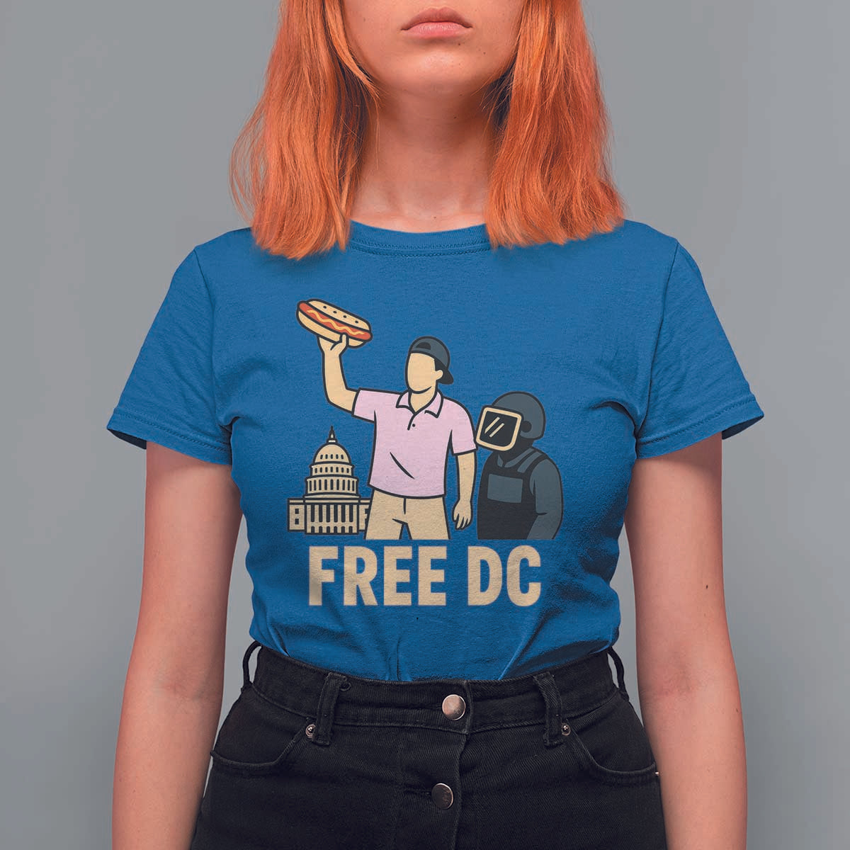 Free DC Sandwich Guy T Shirt For Women Washington DC Pride Political Satire - Wonder Print Shop