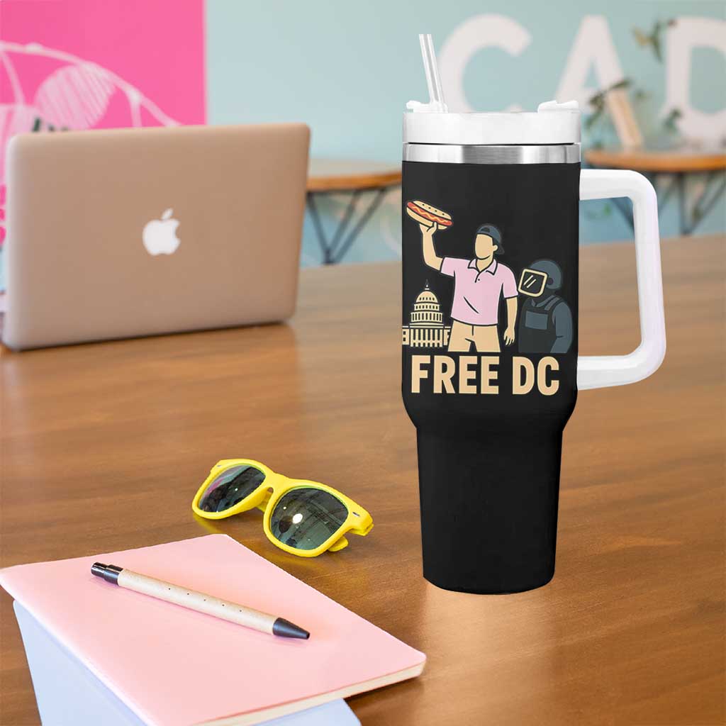 Free DC Sandwich Guy Tumbler With Handle Washington DC Pride Political Satire - Wonder Print Shop
