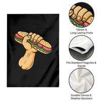 Sandwich Power Fist Garden Flag Sarcastic Food Revolution Political Satire - Wonder Print Shop