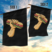 Sandwich Power Fist Garden Flag Sarcastic Food Revolution Political Satire - Wonder Print Shop