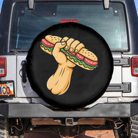 Sandwich Power Fist Spare Tire Cover Sarcastic Food Revolution Political Satire - Wonder Print Shop