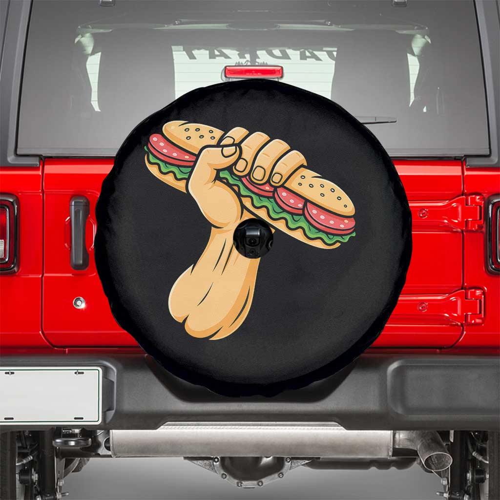 Sandwich Power Fist Spare Tire Cover Sarcastic Food Revolution Political Satire - Wonder Print Shop
