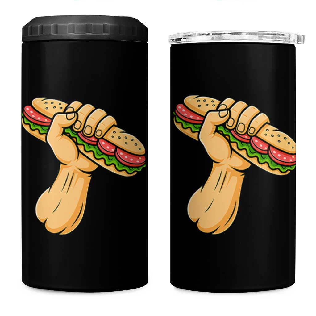 Sandwich Power Fist 4 in 1 Can Cooler Tumbler Sarcastic Food Revolution Political Satire - Wonder Print Shop