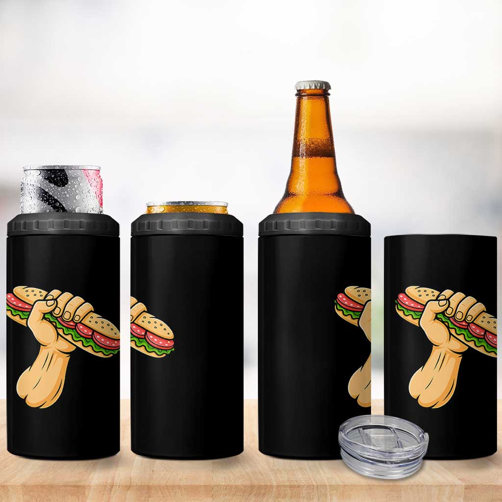 Sandwich Power Fist 4 in 1 Can Cooler Tumbler Sarcastic Food Revolution Political Satire - Wonder Print Shop