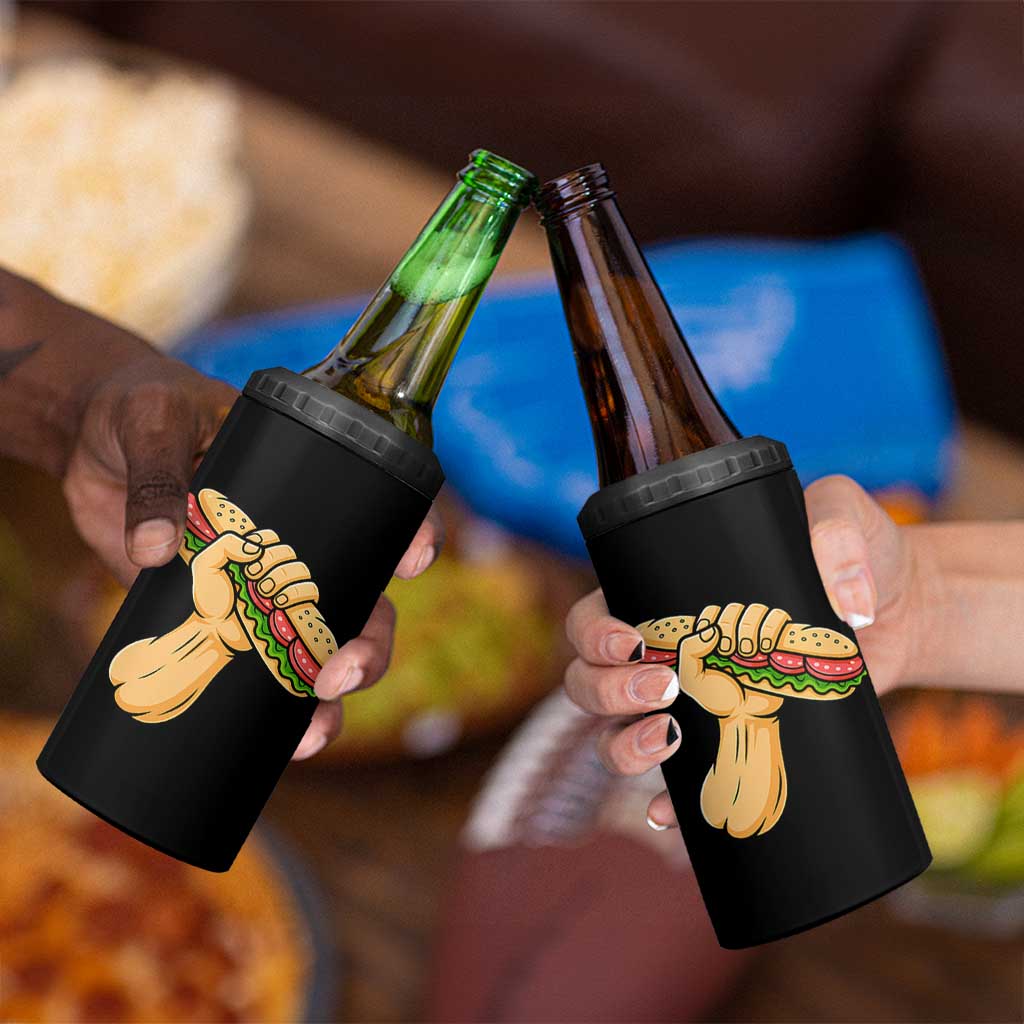 Sandwich Power Fist 4 in 1 Can Cooler Tumbler Sarcastic Food Revolution Political Satire - Wonder Print Shop