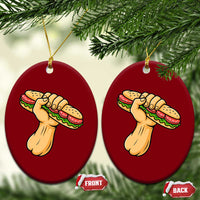 Sandwich Power Fist Ceramic Ornament Sarcastic Food Revolution Political Satire - Wonder Print Shop