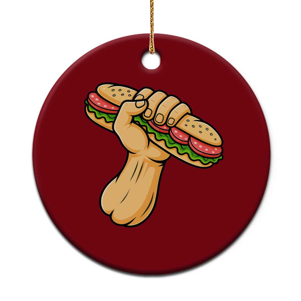 Sandwich Power Fist Ceramic Ornament Sarcastic Food Revolution Political Satire - Wonder Print Shop