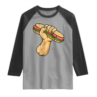 Sandwich Power Fist Raglan Shirt Sarcastic Food Revolution Political Satire - Wonder Print Shop