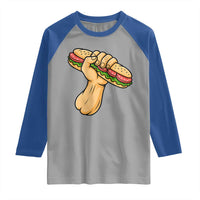 Sandwich Power Fist Raglan Shirt Sarcastic Food Revolution Political Satire - Wonder Print Shop
