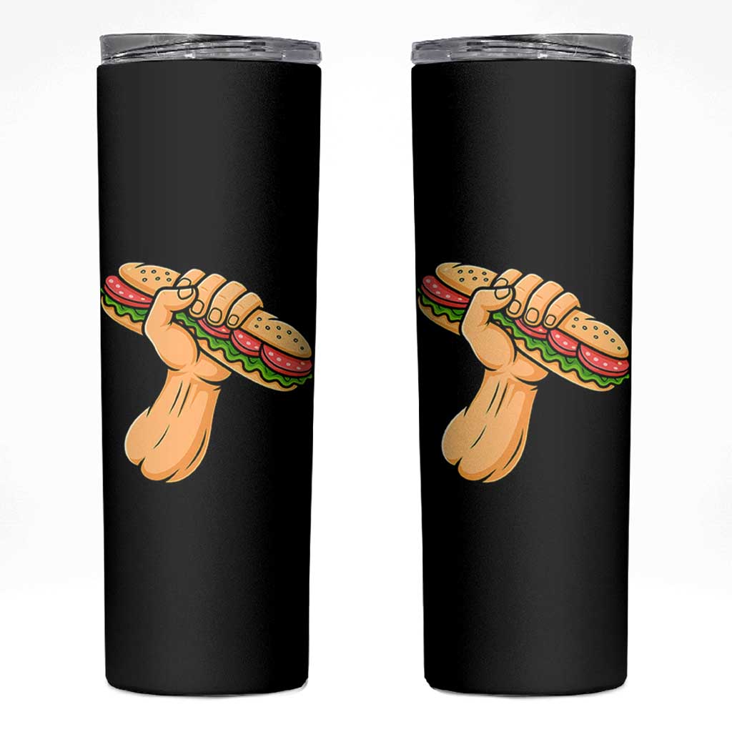 Sandwich Power Fist Skinny Tumbler Sarcastic Food Revolution Political Satire - Wonder Print Shop
