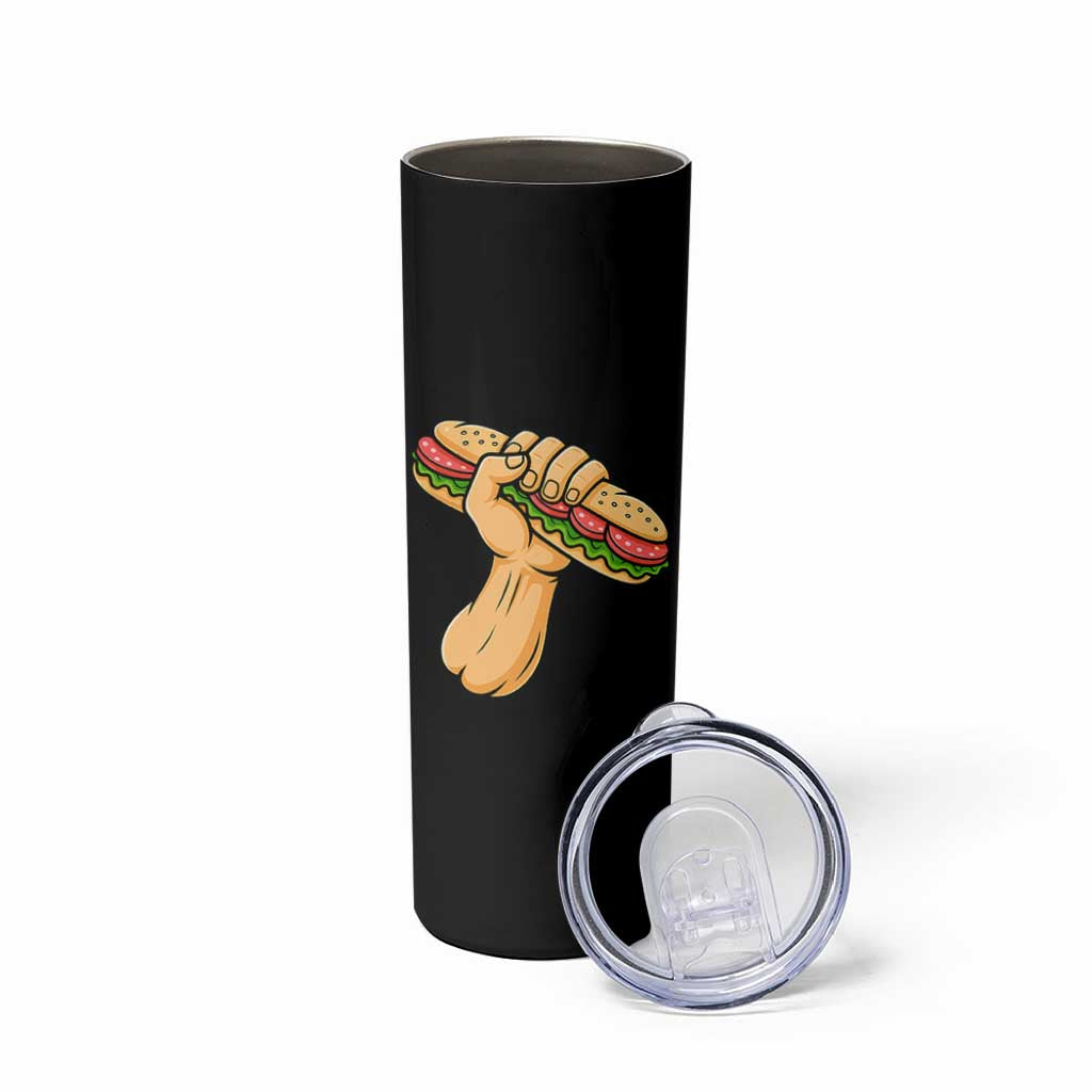 Sandwich Power Fist Skinny Tumbler Sarcastic Food Revolution Political Satire - Wonder Print Shop
