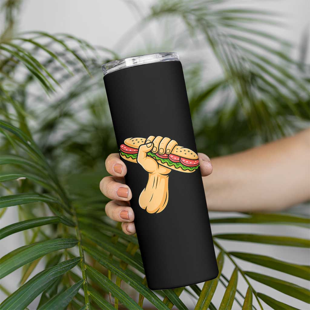 Sandwich Power Fist Skinny Tumbler Sarcastic Food Revolution Political Satire - Wonder Print Shop