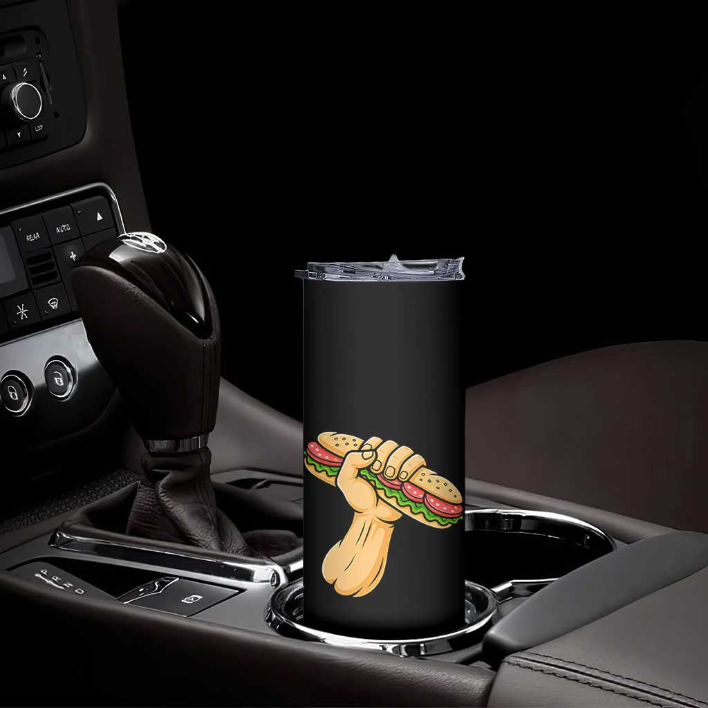 Sandwich Power Fist Skinny Tumbler Sarcastic Food Revolution Political Satire - Wonder Print Shop