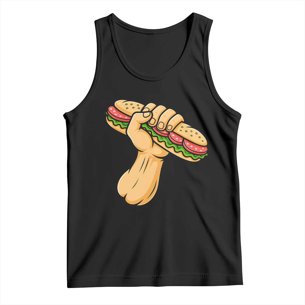 Sandwich Power Fist Tank Top Sarcastic Food Revolution Political Satire - Wonder Print Shop