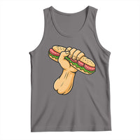 Sandwich Power Fist Tank Top Sarcastic Food Revolution Political Satire - Wonder Print Shop