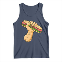 Sandwich Power Fist Tank Top Sarcastic Food Revolution Political Satire - Wonder Print Shop