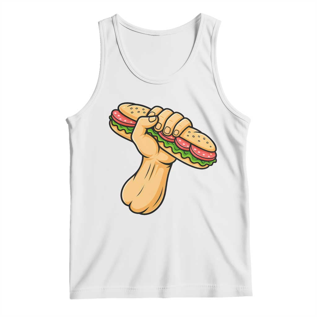 Sandwich Power Fist Tank Top Sarcastic Food Revolution Political Satire - Wonder Print Shop