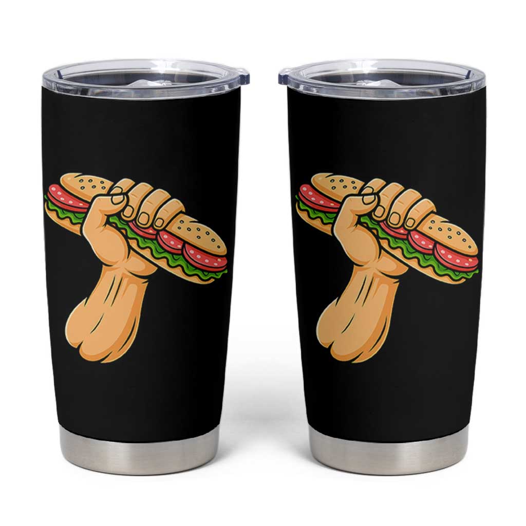 Sandwich Power Fist Tumbler Cup Sarcastic Food Revolution Political Satire - Wonder Print Shop
