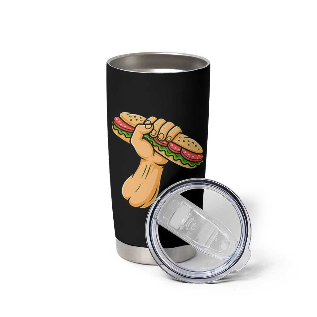 Sandwich Power Fist Tumbler Cup Sarcastic Food Revolution Political Satire - Wonder Print Shop