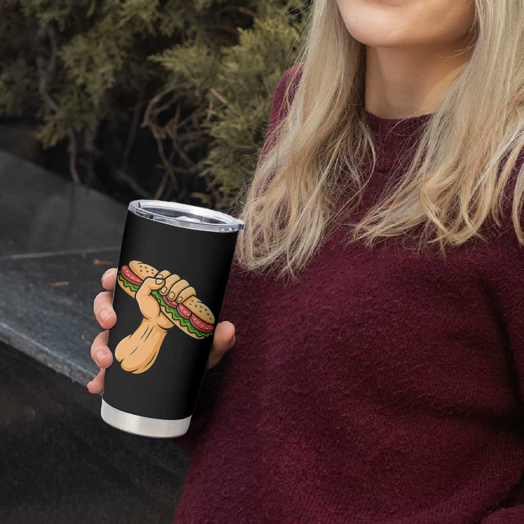 Sandwich Power Fist Tumbler Cup Sarcastic Food Revolution Political Satire - Wonder Print Shop