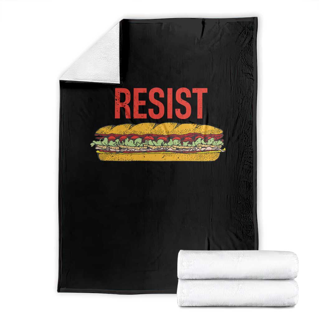 Resist Sandwich Throw Blanket Sarcastic Food Revolution Political Satire - Wonder Print Shop