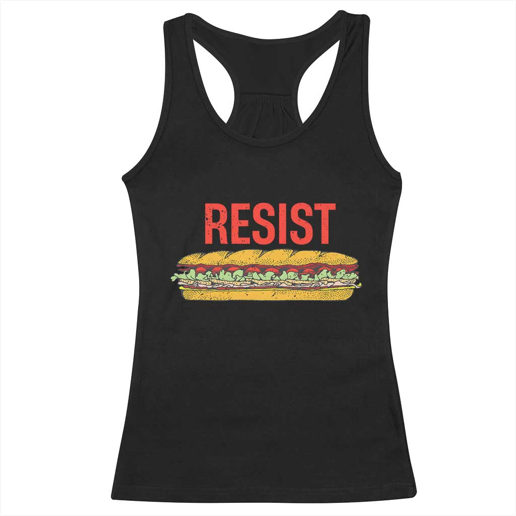 Sandwich Power Fist Racerback Tank Top Sarcastic Food Revolution Political Satire - Wonder Print Shop