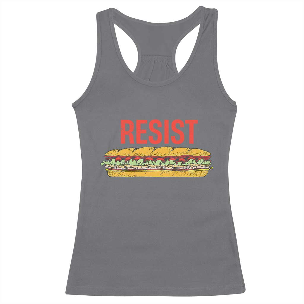 Sandwich Power Fist Racerback Tank Top Sarcastic Food Revolution Political Satire - Wonder Print Shop