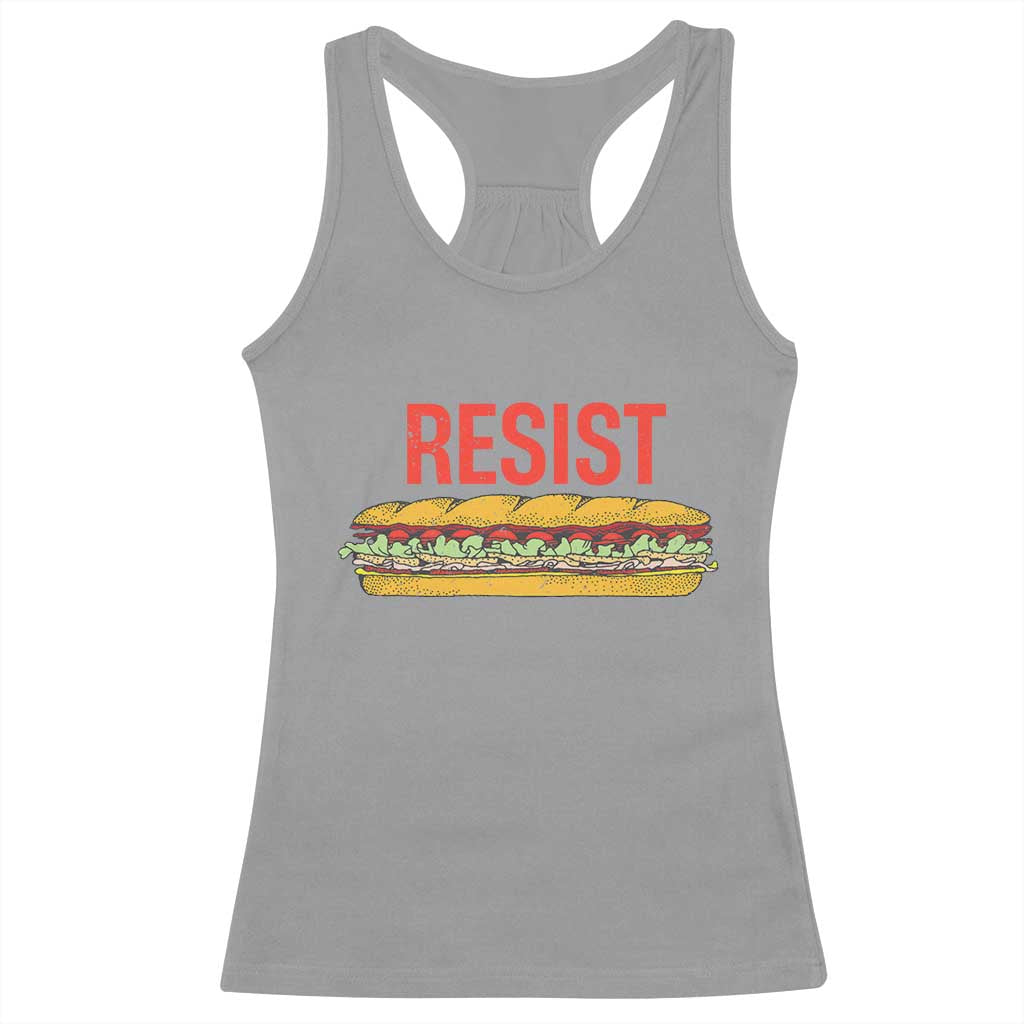 Sandwich Power Fist Racerback Tank Top Sarcastic Food Revolution Political Satire - Wonder Print Shop