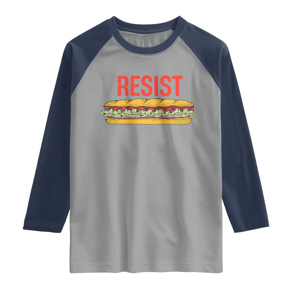 Resist Sandwich Raglan Shirt Sarcastic Food Revolution Political Satire - Wonder Print Shop