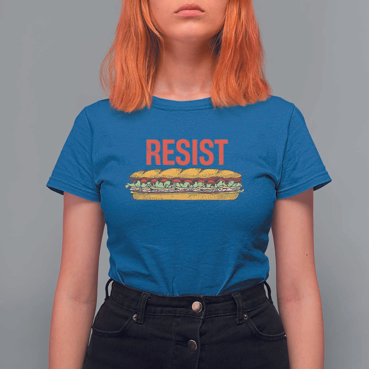 Sandwich Power Fist T Shirt For Women Sarcastic Food Revolution Political Satire - Wonder Print Shop